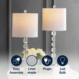 Cary 27.5" Modern Stacked Crystal/Metal LED Table Lamp Set 2 Chrome/Clear – ICONS