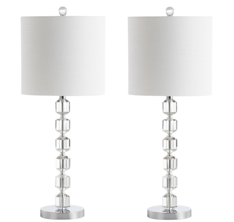 Cary 27.5" Modern Stacked Crystal/Metal LED Table Lamp - JONATHAN Y