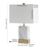Trevor 22.5" Marble/Iron Gold Modern Console LED Table Lamp - JONATHAN Y
