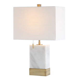 Trevor 22.5" Marble/Iron Gold Modern Console LED Table Lamp - JONATHAN Y