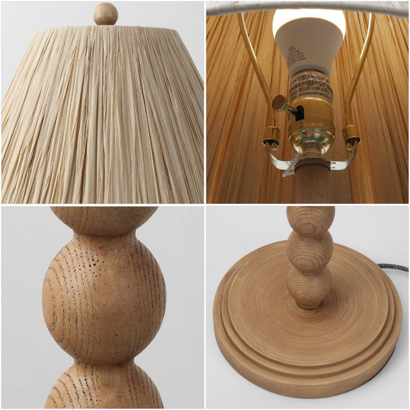Wren 61.5" Modern Rustic Bobbin Pleated Paper Shade/Resin LED Floor Lamp