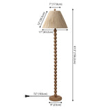 Wren 61.5" Modern Rustic Bobbin Pleated Paper Shade/Resin LED Floor Lamp