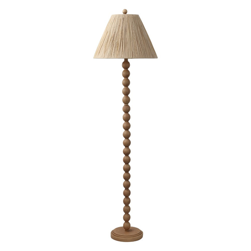 Wren 61.5" Modern Rustic Bobbin Pleated Paper Shade/Resin LED Floor Lamp