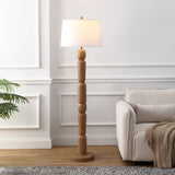 Rustara 61.5" Cottage Farmhouse Turned Resin/Iron LED Floor Lamp