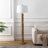 Rustara 61.5" Cottage Farmhouse Turned Resin/Iron LED Floor Lamp