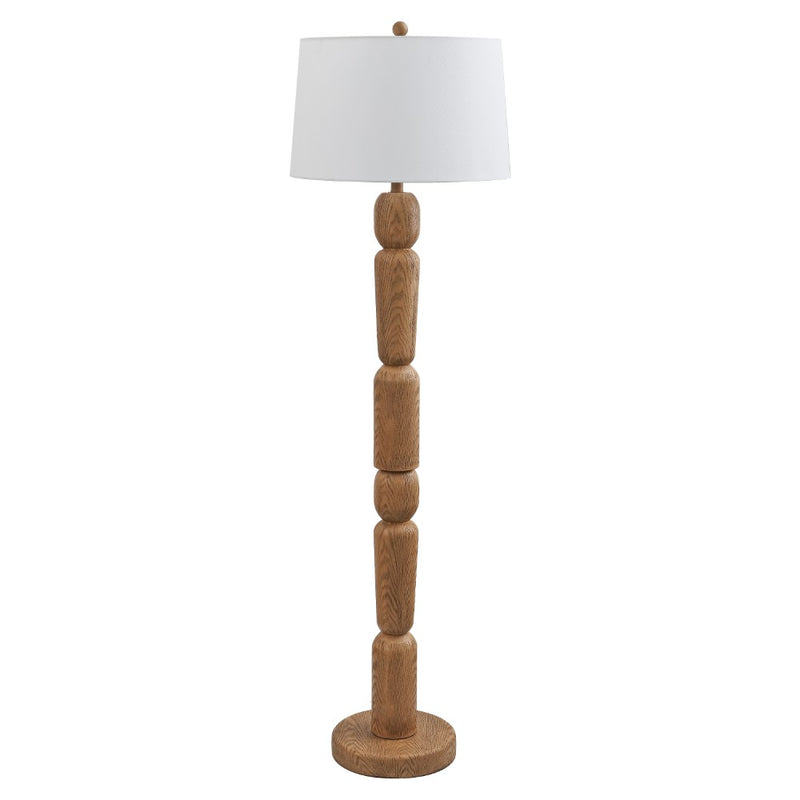 Rustara 61.5" Cottage Farmhouse Turned Resin/Iron LED Floor Lamp