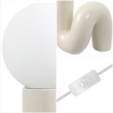 Katya 18" Scandinavian Minimalist Ceramic Spiral Tube LED Table Lamp - JONATHAN Y
