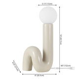 Katya 18" Scandinavian Minimalist Ceramic Spiral Tube LED Table Lamp - JONATHAN Y