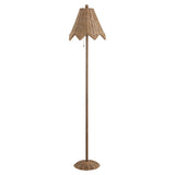 Tybee 60.5" Traditional Coastal Rattan Scalloped LED Floor Lamp