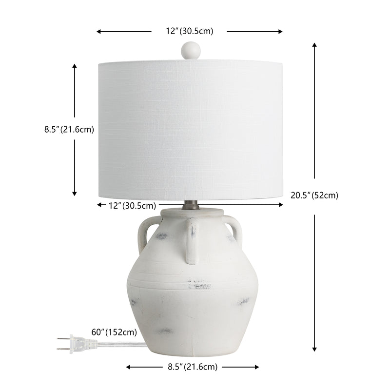 Altea 20.5" Rustic Coastal Pottery Jar LED Table Lamp Set 2