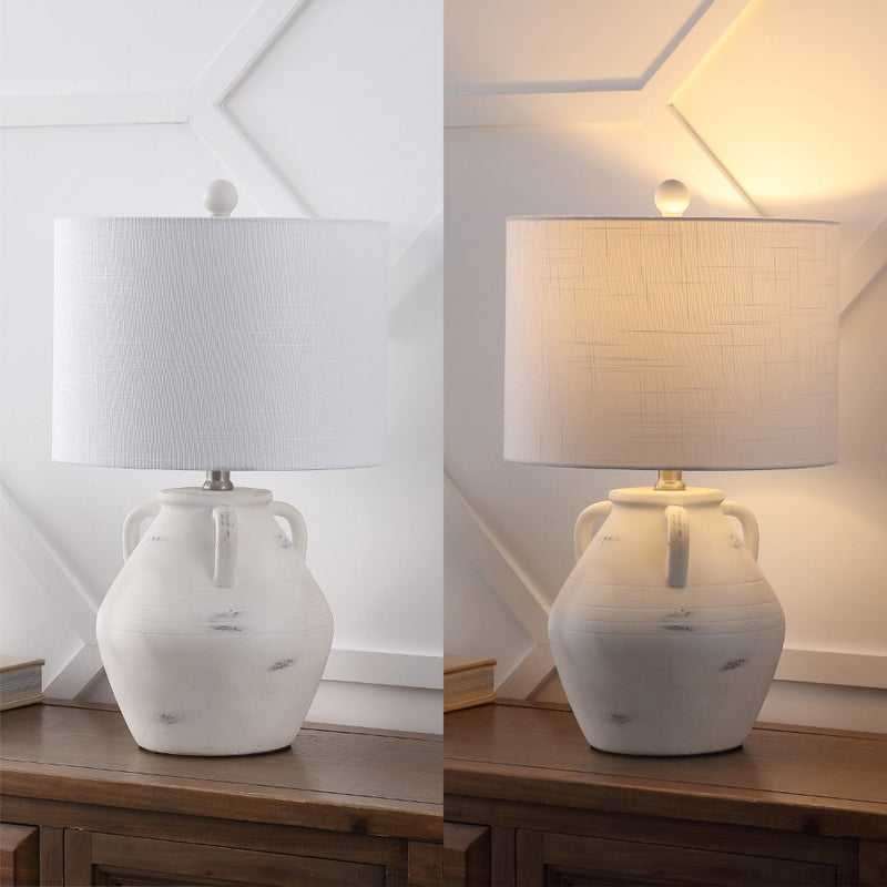 Altea 20.5" Rustic Coastal Pottery Jar LED Table Lamp Set 2