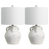 Altea 20.5" Rustic Coastal Pottery Jar LED Table Lamp Set 2