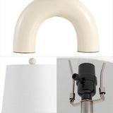 Zadie 17.75" Scandinavian Minimalist Ceramic Arch LED Table Lamp - JONATHAN Y