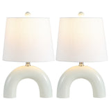 Zadie 17.75" Scandinavian Minimalist Ceramic Arch LED Table Lamp - JONATHAN Y