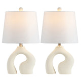 Tula 19" Scandinavian Minimalist Ceramic Arch LED Table Lamp - JONATHAN Y