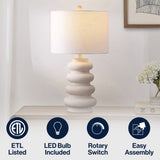 Juniper 26" Modern Minimalist Resin Stacked Ovoid LED Lamp