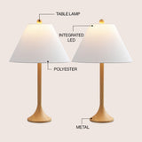 Albie 25" Modern Coastal Iron Column LED Table Lamp, Set of 2