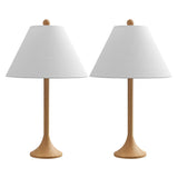 Albie 25" Modern Coastal Iron Column LED Table Lamp, Set of 2