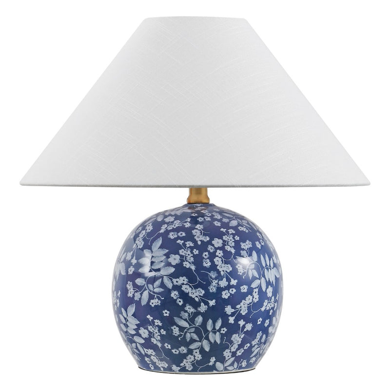 Felice 17.25" Modern Cottage Floral Ceramic Globe LED Table Lamp