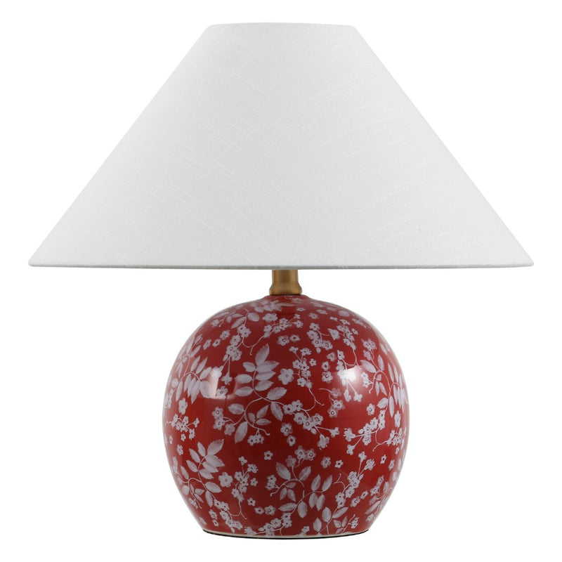 Felice 17.25" Modern Cottage Floral Ceramic Globe LED Table Lamp