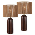 Dark Brown Wood Finish (Set of 2)