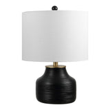 Malone 20" Modern Transitional Ribbed Tapered Ginger Jar Resin/Metal LED Table Lamp