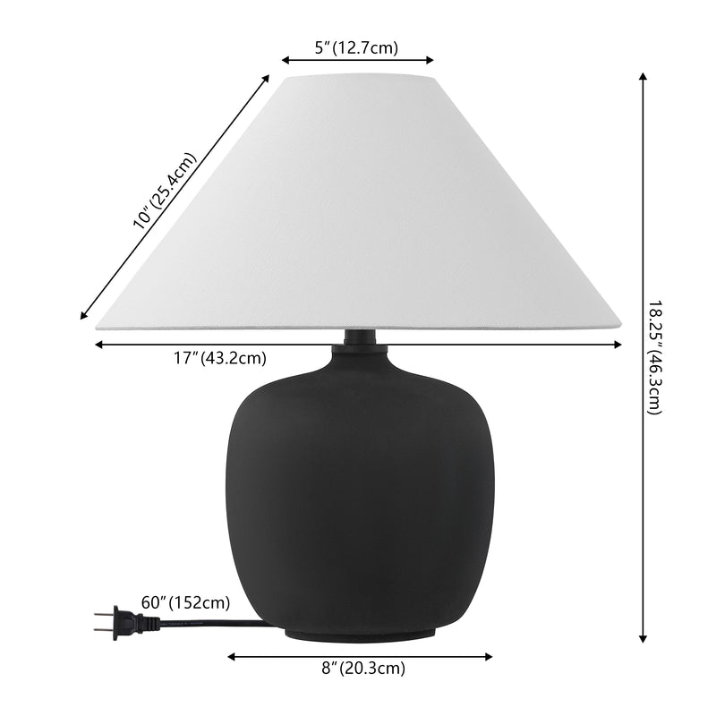 Delphi 18.25" Minimalist Scandinavian Resin/Iron LED Table Lamp - JONATHAN Y