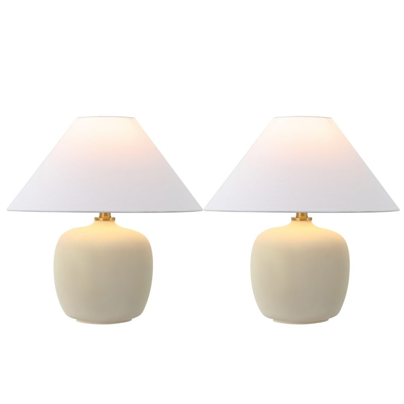 Delphi 18.25" Minimalist Scandinavian Resin/Iron LED Table Lamp - JONATHAN Y