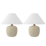 Delphi 18.25" Minimalist Scandinavian Resin/Iron LED Table Lamp - JONATHAN Y
