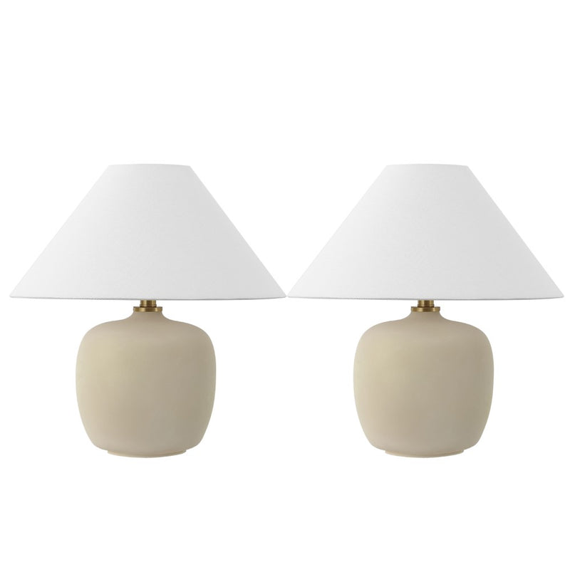 Delphi 18.25" Minimalist Scandinavian Resin/Iron LED Table Lamp - JONATHAN Y