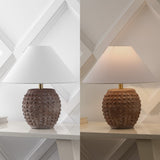 Effie 18.25" Minimalist Scandinavian Ceramic/Iron Hobnail LED Table Lamp Set 2