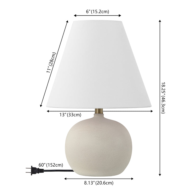Asher 18.25" Minimalist Scandinavian Resin/Iron Gourd LED Table Lamp - JONATHAN Y