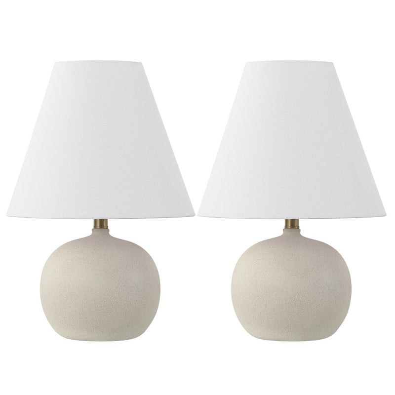 Asher 18.25" Minimalist Scandinavian Resin/Iron Gourd LED Table Lamp - JONATHAN Y