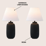 Elinore 24.5" Minimalist Scandinavian Resin/Iron Ginger Jar LED Table Lamp - JONATHAN Y