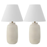Elinore 24.5" Minimalist Scandinavian Resin/Iron Ginger Jar LED Table Lamp - JONATHAN Y