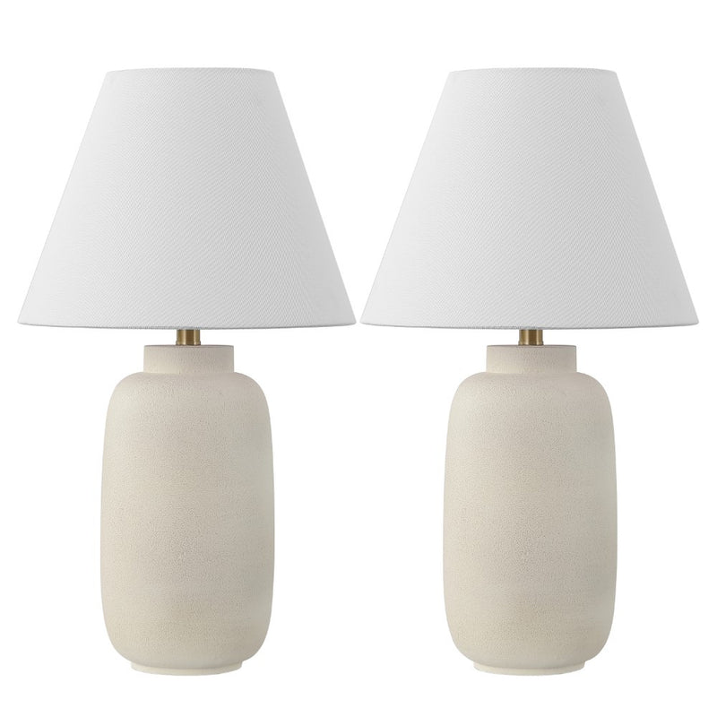 Elinore 24.5" Minimalist Scandinavian Resin/Iron Ginger Jar LED Table Lamp - JONATHAN Y