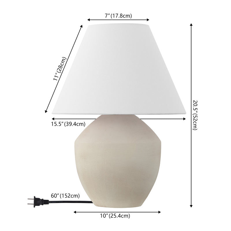 Ralf 20.5" Minimalist Scandinavian Resin/Iron LED Table Lamp - JONATHAN Y