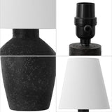 Xander 19.5" Minimalist Scandinavian Concrete Effect Resin/Iron Ginger Jar LED Table Lamp - JONATHAN Y