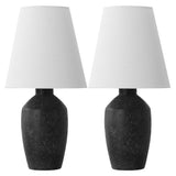 Xander 19.5" Minimalist Scandinavian Concrete Effect Resin/Iron Ginger Jar LED Table Lamp - JONATHAN Y