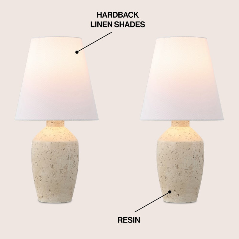 Xander 19.5" Minimalist Scandinavian Concrete Effect Resin/Iron Ginger Jar LED Table Lamp - JONATHAN Y