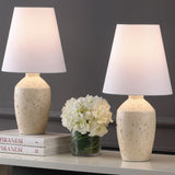 Xander 19.5" Minimalist Scandinavian Concrete Effect Resin/Iron Ginger Jar LED Table Lamp - JONATHAN Y