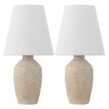 Xander 19.5" Minimalist Scandinavian Concrete Effect Resin/Iron Ginger Jar LED Table Lamp - JONATHAN Y