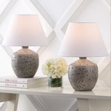 Myron 18" Minimalist Scandinavian Concrete Effect Resin/Iron LED Table Lamp - JONATHAN Y