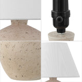 Myron 18" Minimalist Scandinavian Concrete Effect Resin/Iron LED Table Lamp - JONATHAN Y