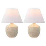 Myron 18" Minimalist Scandinavian Concrete Effect Resin/Iron LED Table Lamp - JONATHAN Y