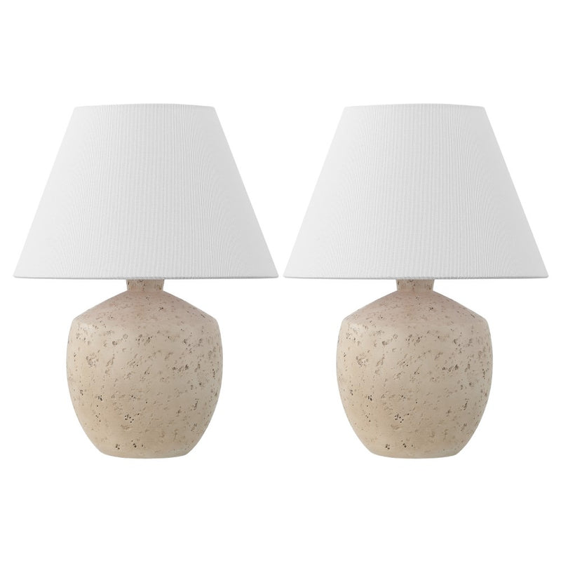 Myron 18" Minimalist Scandinavian Concrete Effect Resin/Iron LED Table Lamp - JONATHAN Y