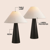 Harrison 22.5" Modern Contemporary Sculptural Tapered Cone Resin LED Table Lamp
