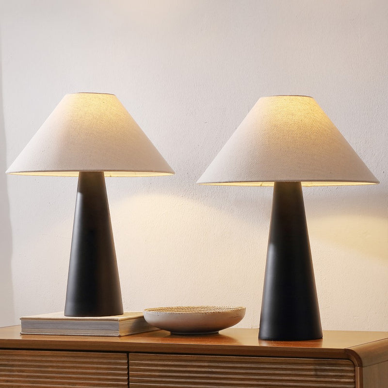 Harrison 22.5" Modern Contemporary Sculptural Tapered Cone Resin LED Table Lamp