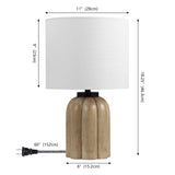 Royce 18.25" Rustic Farmhouse Fluted Scalloped Gourd Resin/Metal LED Table Lamp