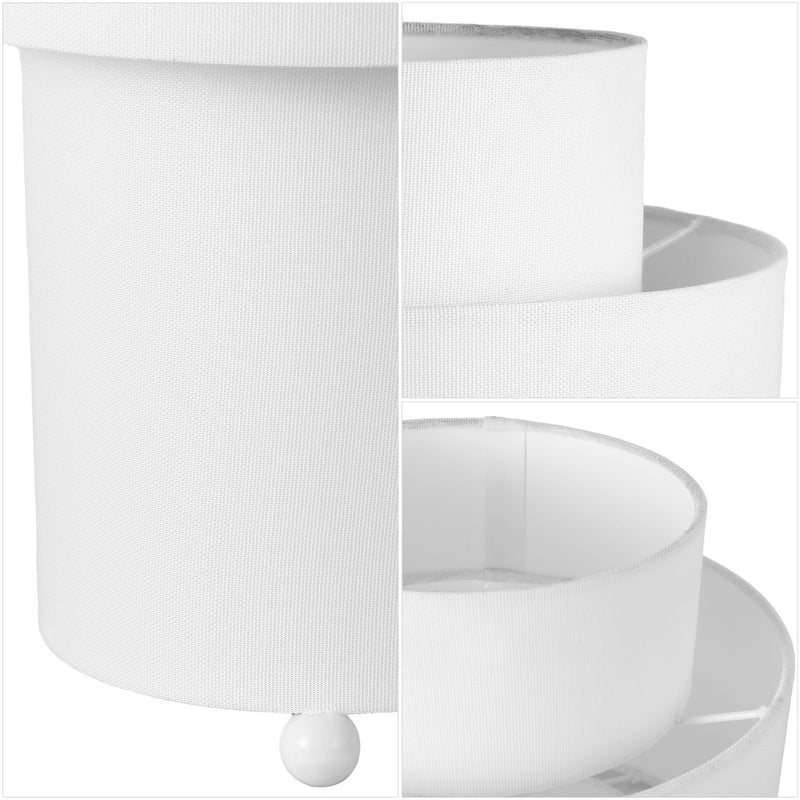 Franklin 17.5 in. Modern Minimalist Fabric Stacked Cylinder LED Table Lamp